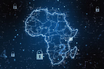 Map of Africa in space